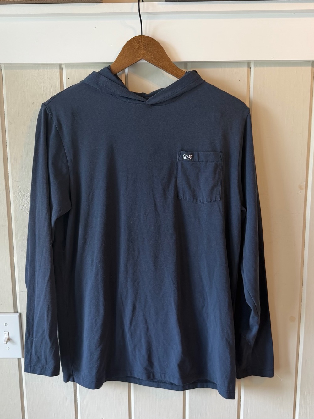 Women’s Vineyard Vines Navy Long-Sleeve Hooded Pullover Shirt, Size XL
